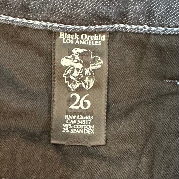 Black Orchid Women's Skinny Jeans Size 26‎ Blue Zipper Accents Stretch Denim - Picture 3 of 10